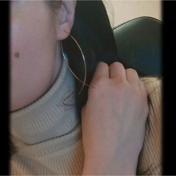 Gold Fish Silhouette Wire Drop Earring - Picture 9 of 13